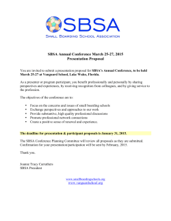 SBSA Annual Conference March 25-27, 2015 Presentation Proposal