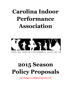 2015 Proposal Results - Carolina Indoor Performance Association