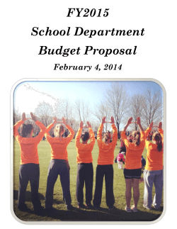 FY2015 School Department Budget Proposal