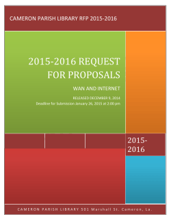 2015-2016 REQUEST FOR PROPOSALS