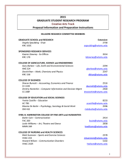 2015 GRADUATE STUDENT RESEARCH PROGRAM Creative Arts