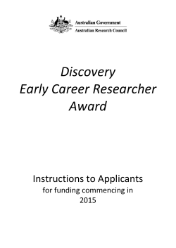 Instructions to Applicants - Australian Research Council