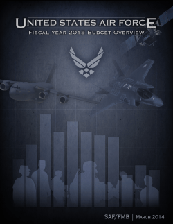 FY15 Budget Overview - Air Force Financial Management