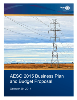 AESO 2015 Business Plan and Budget Proposal
