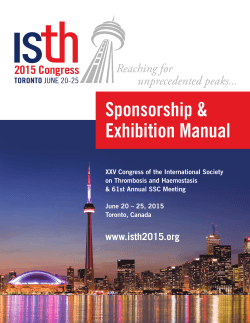 the ISTH 2015 Sponsorship and Exhibition Manual and