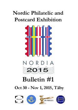 Bulletin #1 - Nordia 2015