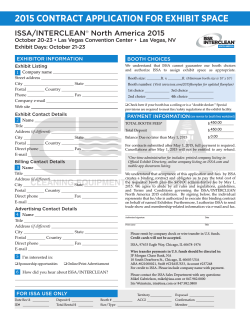 2015 CONTRACT APPLICATION FOR EXHIBIT SPACE