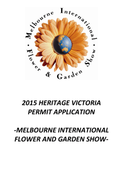 2015 HERITAGE VICTORIA PERMIT APPLICATION