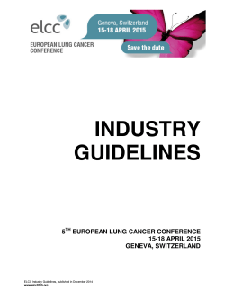 ELCC 2015 Industry Guidelines - European Society for Medical