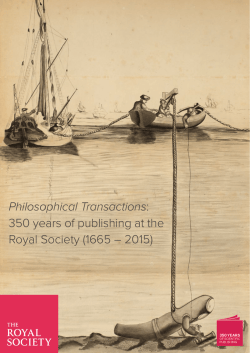 Philosophical Transactions: 350 years of publishing