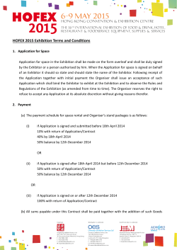 HOFEX 2015 Exhibition Terms and Conditions