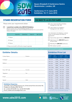 SDW 2015 Stand Reservation Form