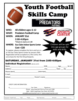 Predator Youth Football Camp - Eau Claire Indoor Sports Center
