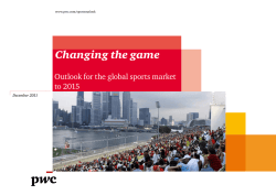 Changing The Game : Outlook for the global sports market to 2015