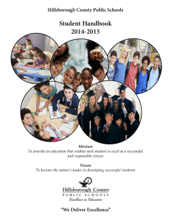 Student Handbook 2014-2015 - Hillsborough County Public Schools
