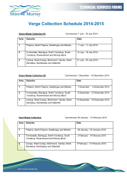 Verge Collection Schedule 2014-2015