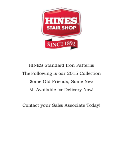 HINES Standard Iron Patterns The Following is our 2015 Collection