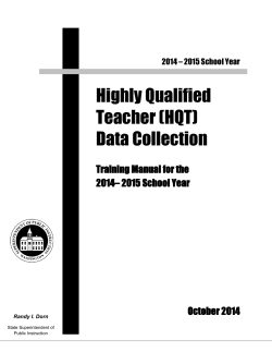 2014-2015 HQT Data Collection Tool