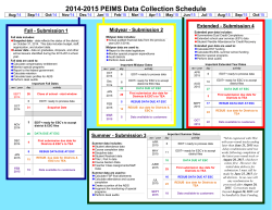2014-2015 PEIMS Data Collection Schedule