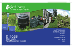 Oxford County Waste Management Calendar