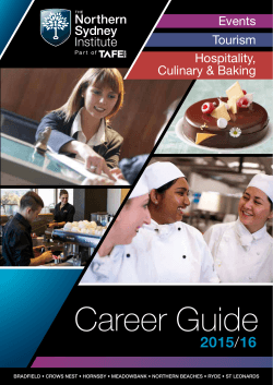 Events, tourism, hospitality, culinary and baking career guide 2015-16