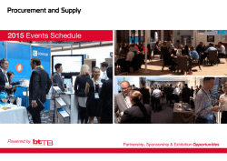 The 2015 PASA Events Schedule Promotional opportunities