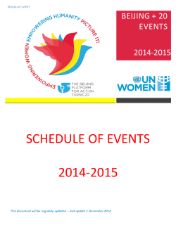 SCHEDULE OF EVENTS 2014-2015