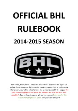 2014-2015 SEASON - Backyard Hockey League