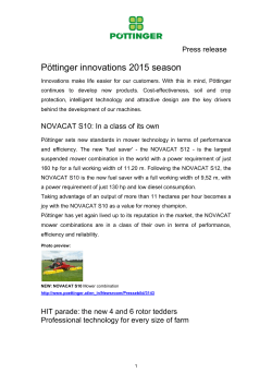 Pöttinger innovations 2015 season
