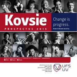 Prospectus 2015 - Kovsie Life, for the students
