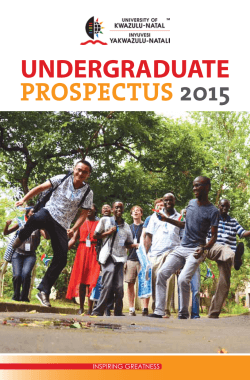 UKZN Undergraduate Prospectus 2015