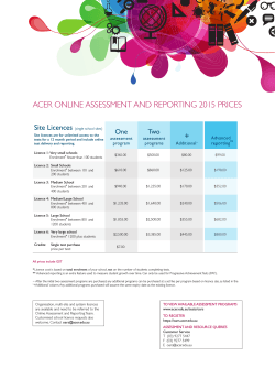 ACER ONLINE ASSESSMENT AND REPORTING 2015 PRICES +