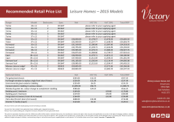 2015 Prices (1st September onwards)