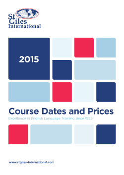 Course Dates And Prices 2015