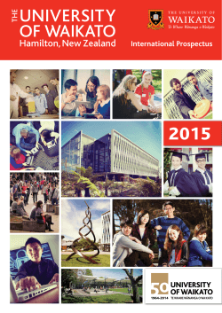 The University of Waikato International Prospectus 2015