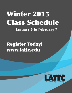 Winter 2015 Class Schedule - Los Angeles Trade Technical College
