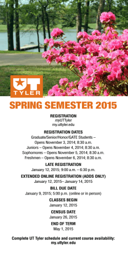 SPRING SEMESTER 2015 - The University of Texas at Tyler