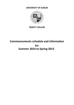 Commencement Schedule - Trinity College Dublin