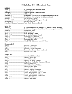 Collin College 2014-2015 Academic Dates