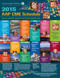 AAP CME Schedule - American Academy of Pediatrics