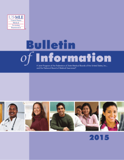 2015 Bulletin of Information - United States Medical Licensing