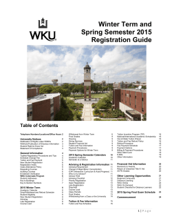 Winter Term and Spring Semester 2015 Registration Guide