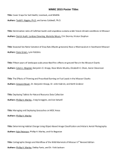 MNRC 2015 Poster Titles - Missouri Natural Resources Conference
