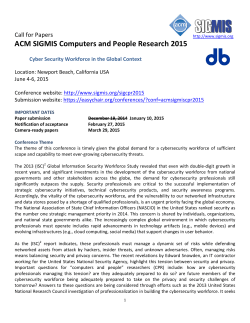 ACM SIGMIS Computers and People Research 2015