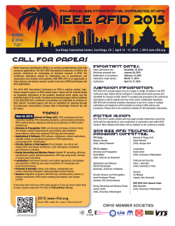 CALL FOR PAPERS - IEEE RFID 2015