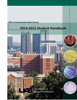 GBS Handbook 2014-2015 - The University of Alabama at Birmingham