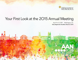 Your First Look at the 2O15 Annual Meeting