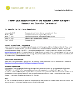 Submit your poster abstract for the Research Summit during the
