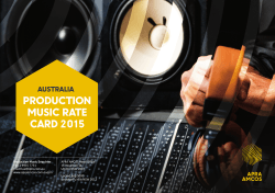 PRODUCTION MUSIC RATE CARD 2015
