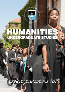 Undergraduate Studies Explore Your Options 2015
